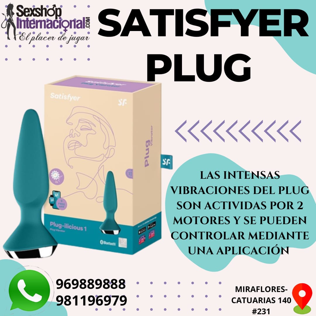 PLUG VIBRADOR ANAL-SATISFYER-DE APLICACION-DE SILICONA-SEXSHOP LIMA 971890151 